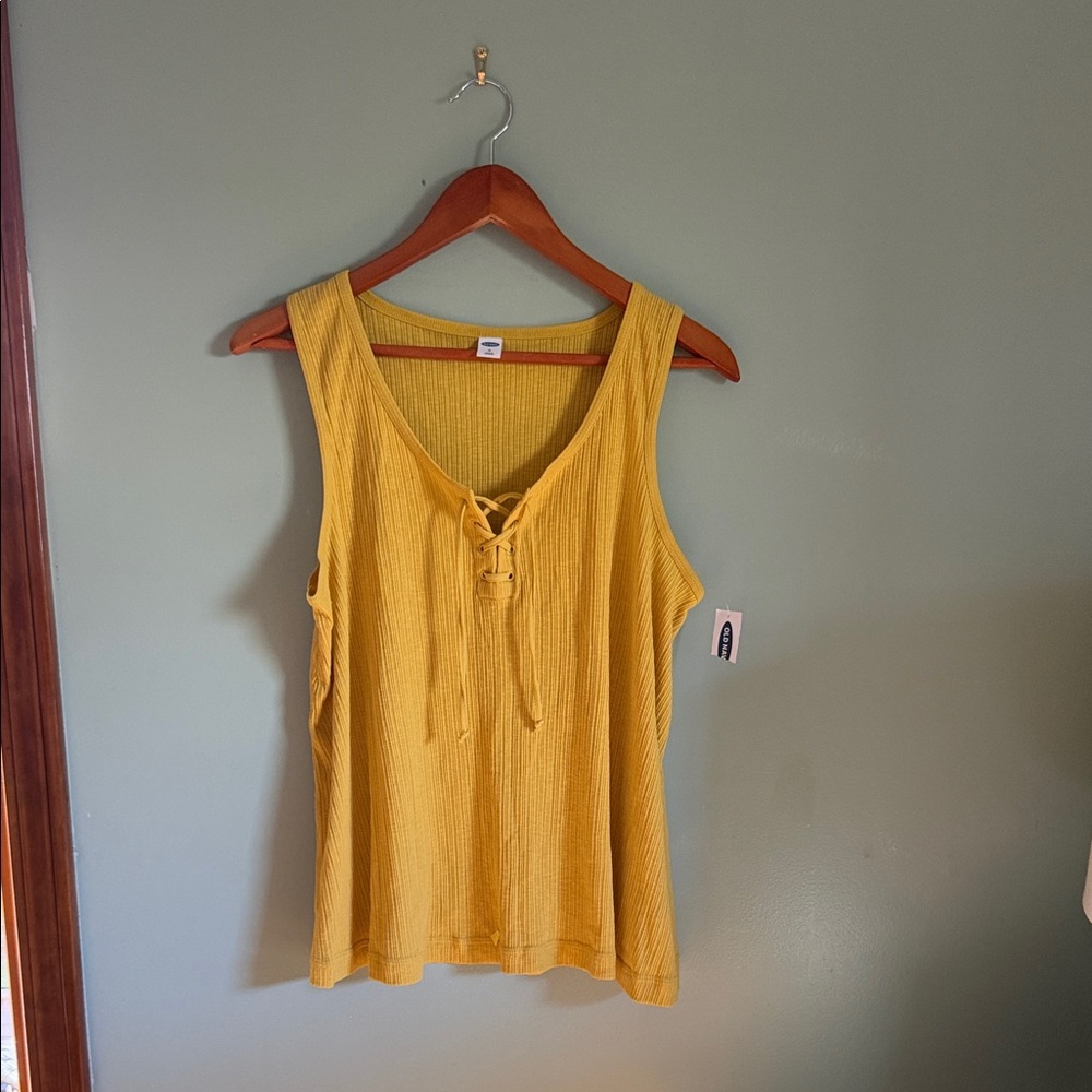Old Navy Yellow Lace-Up Tank Top